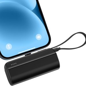 5000mAh Mini Portable Charger Power Bank Compatible with iPhone 14/13/12/11/XR/XS/X/8/7/6, MFi Certified Ultra-Compact 20W PD Fast Charging Small Cute Battery Pack(Black)